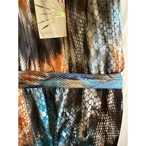 Boston Proper Python Melange Maxi Halter Dress 6 Whimsical Flowing Cruise NWT - Picture 12 of 15